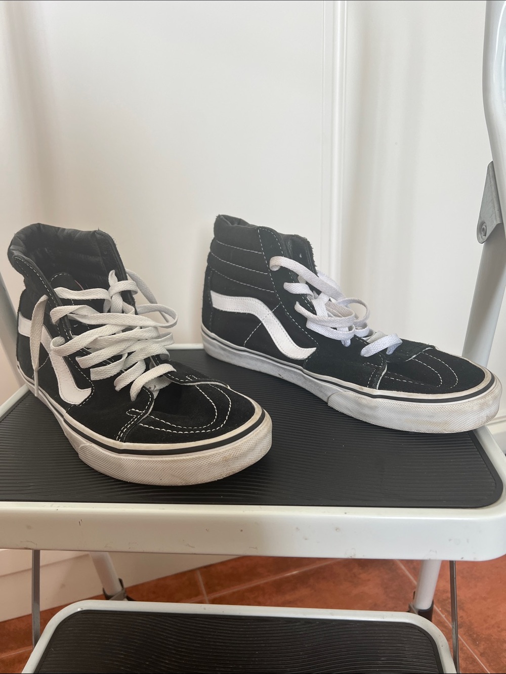 Vans SK8-hi Black and White High-Top Skate Sneakers